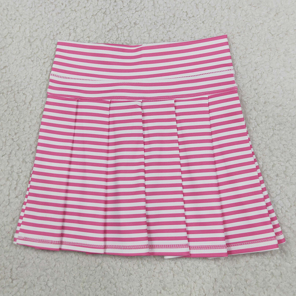 Baby Girls Pink Stripe Yoga Active Pleated Skirt Shorts Bottom GLK0335