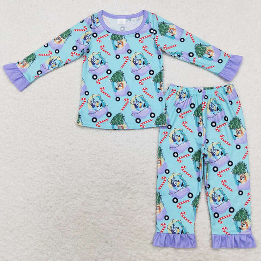 Baby Girls Pajamas Christmas Dogs Candy Bamboo Pajamas Sibling Sets GLP1535