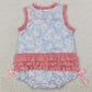 Baby Girls Rompers Pink Ruffle Sleeveless Little Sister Floral Rompers SR2911 4.2