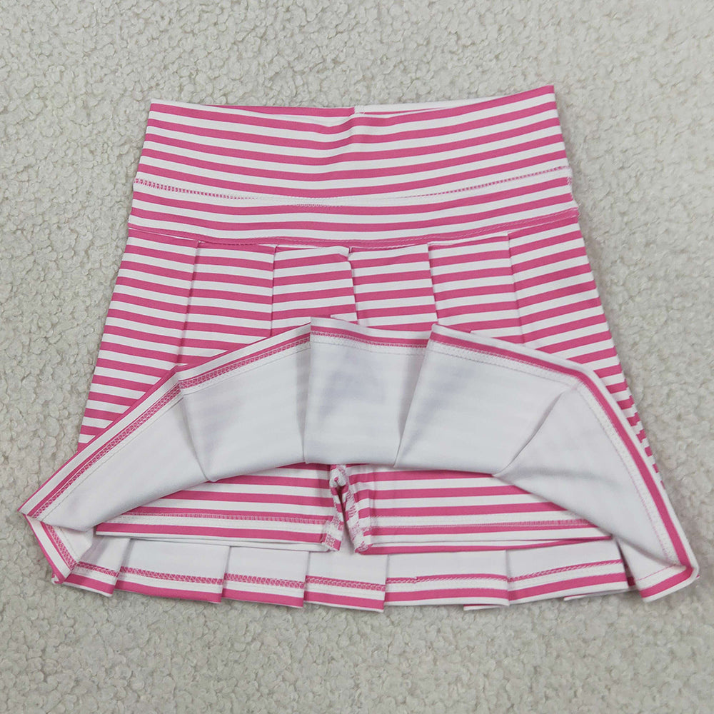 Baby Girls Pink Stripe Yoga Active Pleated Skirt Shorts Bottom GLK0335