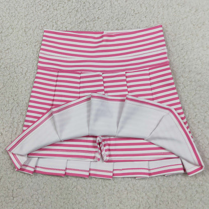 Baby Girls Pink Stripe Yoga Active Pleated Skirt Shorts Bottom GLK0335