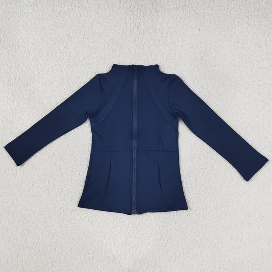 Baby Girls Clothes Navy Long Sleeve Zip Pockets Yoga Active Jackets Top GT0677