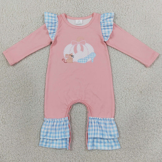 Baby Girls Rompers Bow Pumpkins Mouse Fall Ruffle Pant Rompers LR3217