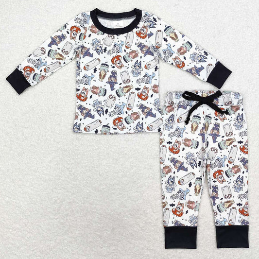 Baby Boys Pajamas Halloween Dogs Witches Top Pants Pajamas Sets BLP0720