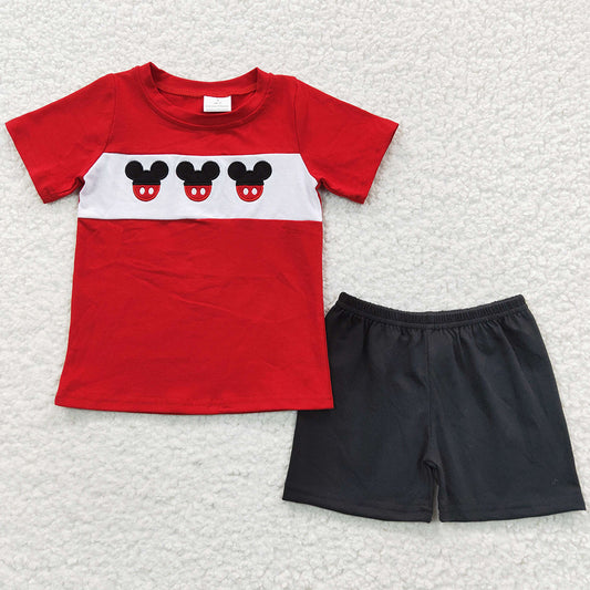 Boutique Baby Boys Clothes Summer Cotton Embroidery Kids Sibling Shorts sets BSSO0092