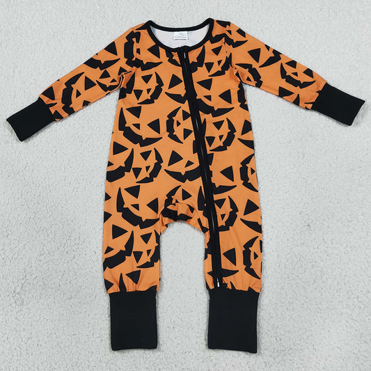 Baby Boys Rompers Ghost Pumpkins Halloween Two Way Zip Convertible Romper LR3243