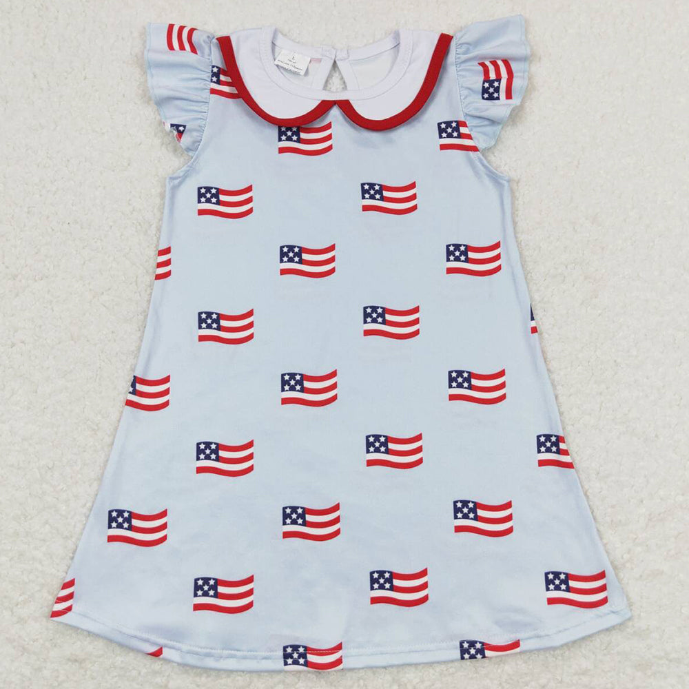 Summer Baby Girls Dress 4th of July Knee Length Dresses GSD0871