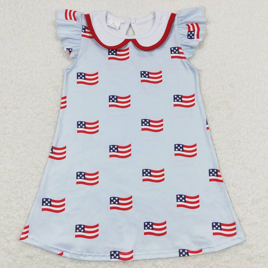 Summer Baby Girls Dress 4th of July Knee Length Dresses GSD0871