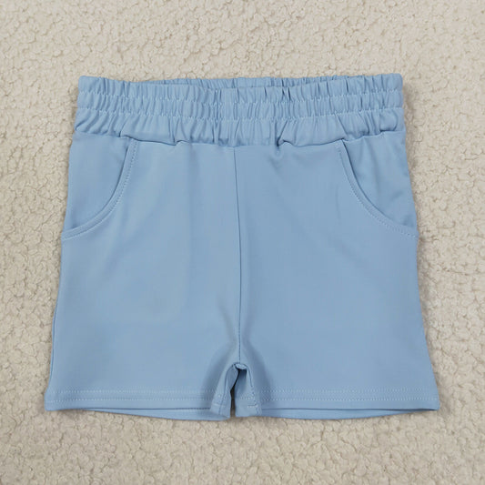 Baby Girls Shorts Light Blue Yoga Active Pockets Short Bottoms SS0961