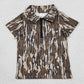 Baby Boys Clothes Short Sleeve Southern Olive Camo Zipper Pullovers Top BT1726