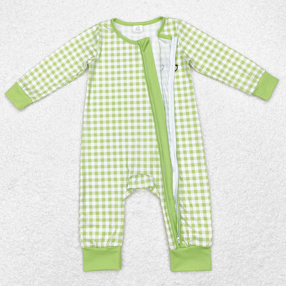 Baby Infant Boys Rompers Christmas Green Zip Bamboo Rompers LR1251