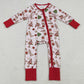 Baby Girls Holly Boots Christmas Zipper Footie Rompers LR2584 9.13