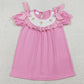 Baby Girls Smocked Dress Crosses Short Ruffle Sleeve Easter Knee Length Dresses GSD3178 1.5