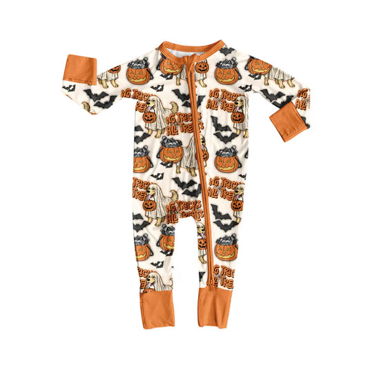 Preorder(moq 5)Baby Infant Boys Ghost Pumpkins Halloween Zipper Rompers 8.4
