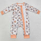 Baby Infant Girls Rompers Halloween Flowers Ghost Zip Rompers LR0981
