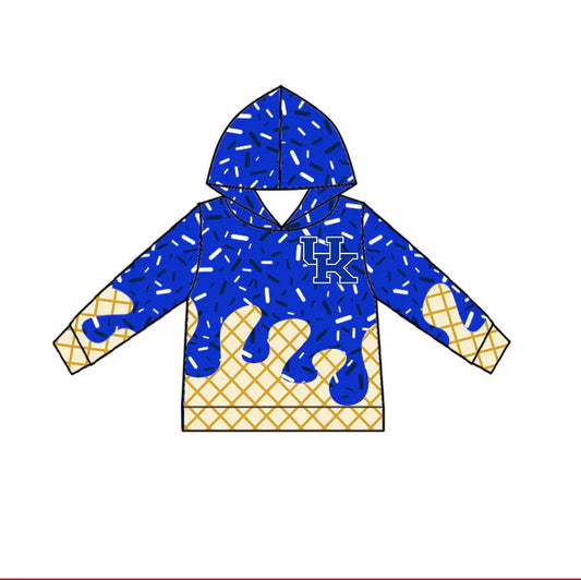 Preorder(moq 5) U K blue ice cream sprinkle toddler kids team hoodie 8.19