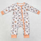 Baby Infant Girls Rompers Halloween Flowers Ghost Zip Rompers LR0981