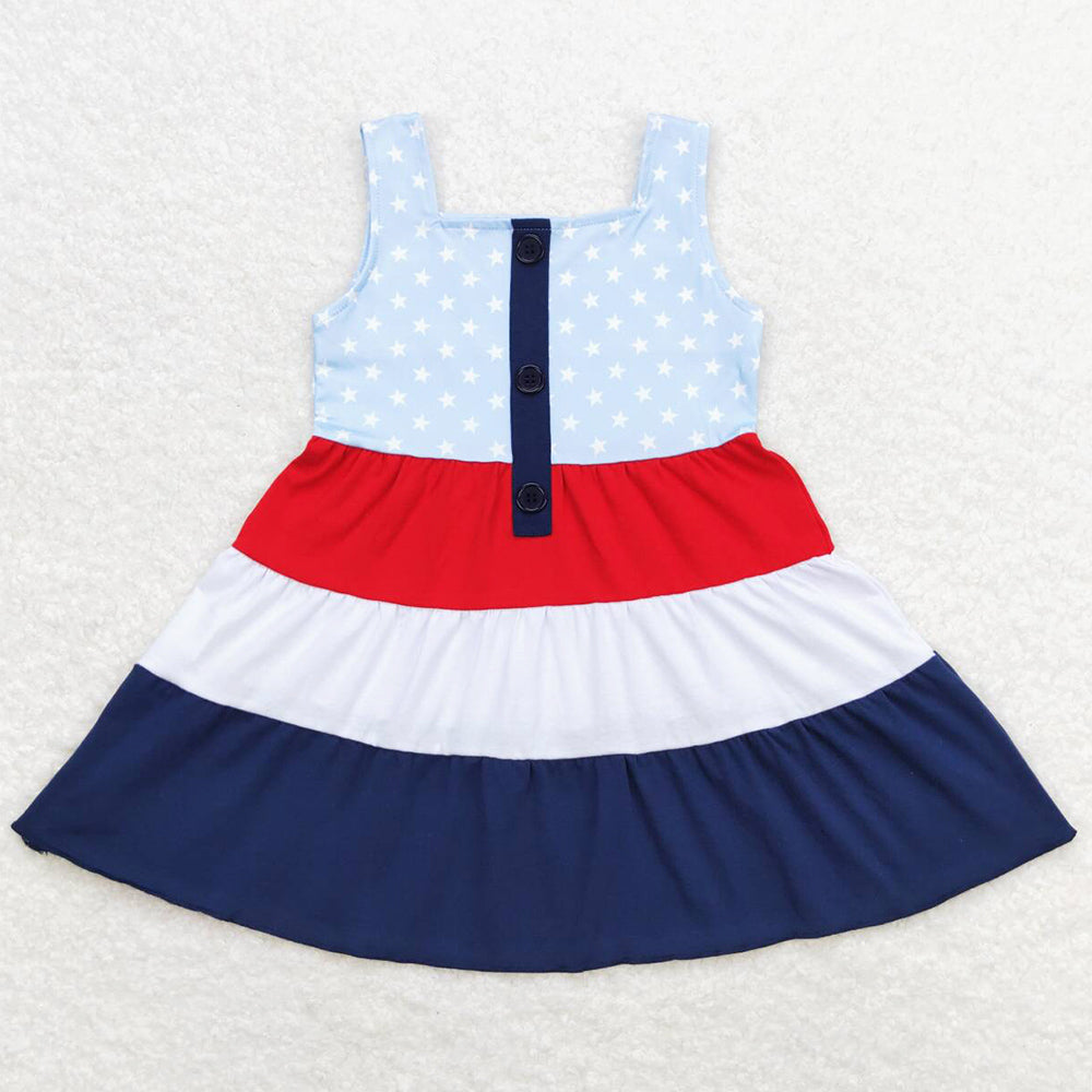 Baby Girls Dress 4th Of July Knee Length Dresses GSD0900