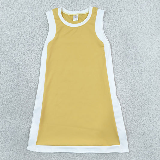 Baby Girls Sleeveless White Yellow Yoga Active Knee Length Dresses GSD4254