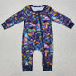 Baby Infant Boys Rompers Cartoon Purple Zip Rompers LR2164