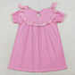 Baby Girls Smocked Dress Crosses Short Ruffle Sleeve Easter Knee Length Dresses GSD3178 1.5