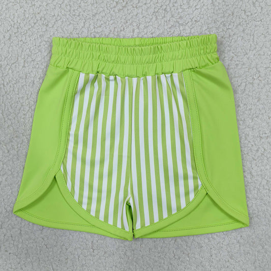 Baby Girls Green Stripe Yoga Active Shorts Bottom SS0952