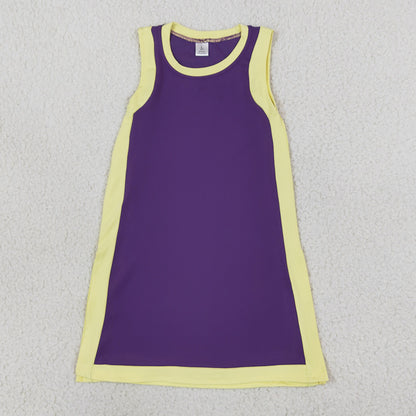 Baby Girls Clothes Sleeveless Yellow Purple Yoga Active Split Skirt Short Clothes Set GSSO3844