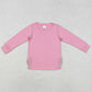 Baby Girls Clothes Tops Pink Long Sleeve Bows Side Embroidery Tee Shirts Tops GT0872