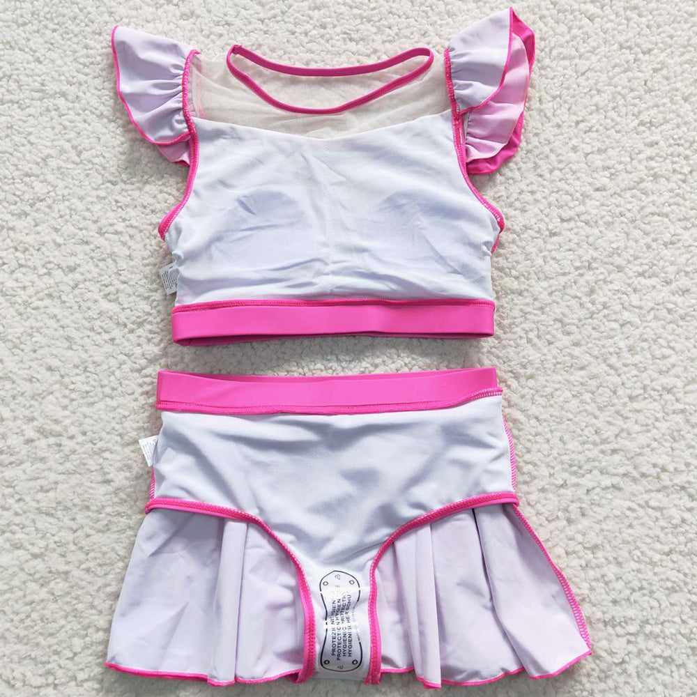 Boutique Baby Girls Swimsuits Princess Pink Two Pieces Swimsuits S0146