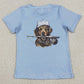 Baby Boys Clothes Blue Short Sleeve Back Dog Fishing Hunting T-shirts Top BT1765