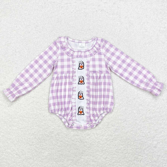 Baby Infant Girls Rompers Halloween Checkered Ghost Long Sleeve Rompers LR1299