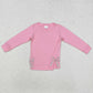 Baby Girls Clothes Tops Pink Long Sleeve Bows Side Embroidery Tee Shirts Tops GT0872