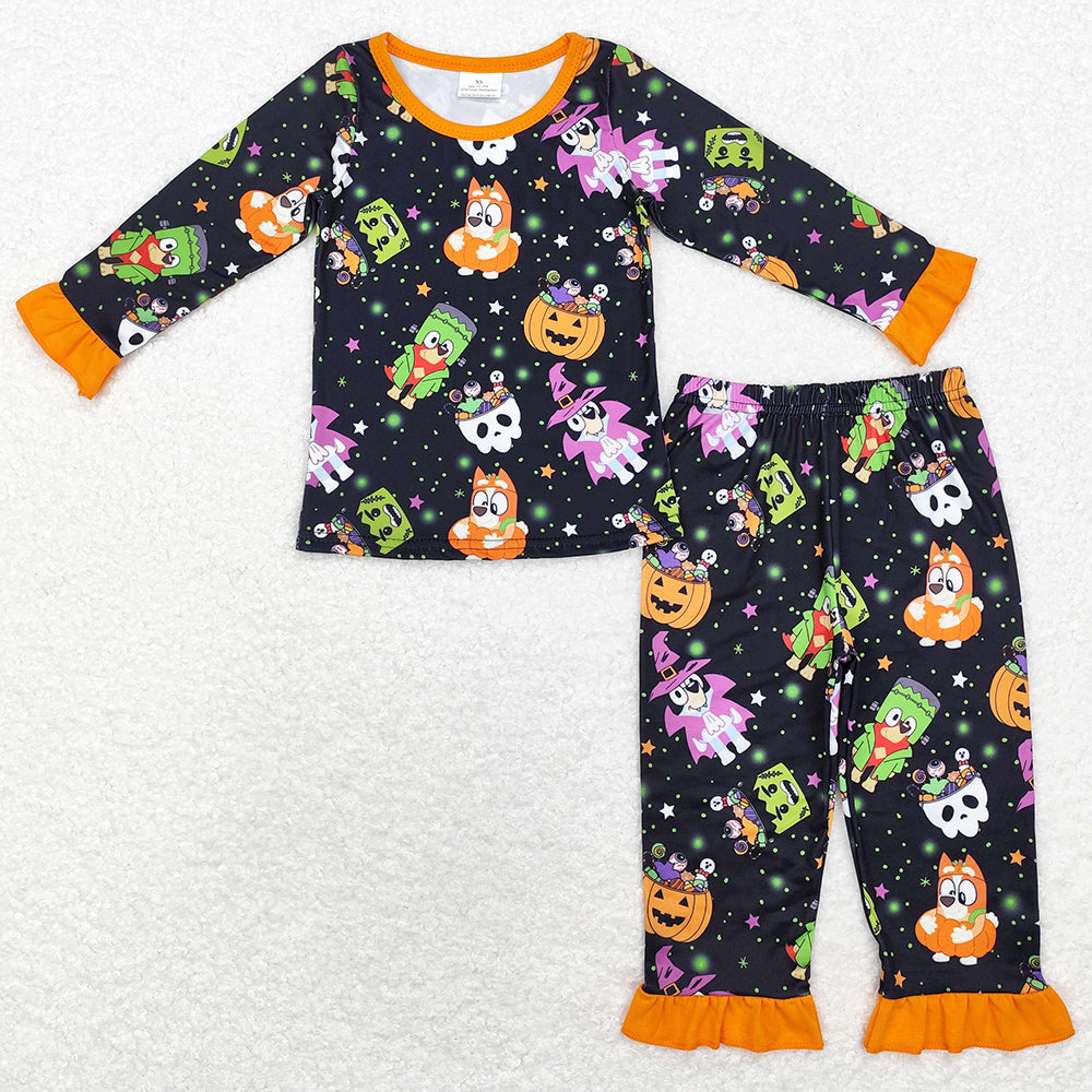 Baby Boys Pajamas Halloween Dog Pumpkin Top Pants Pajamas Sets BLP0825