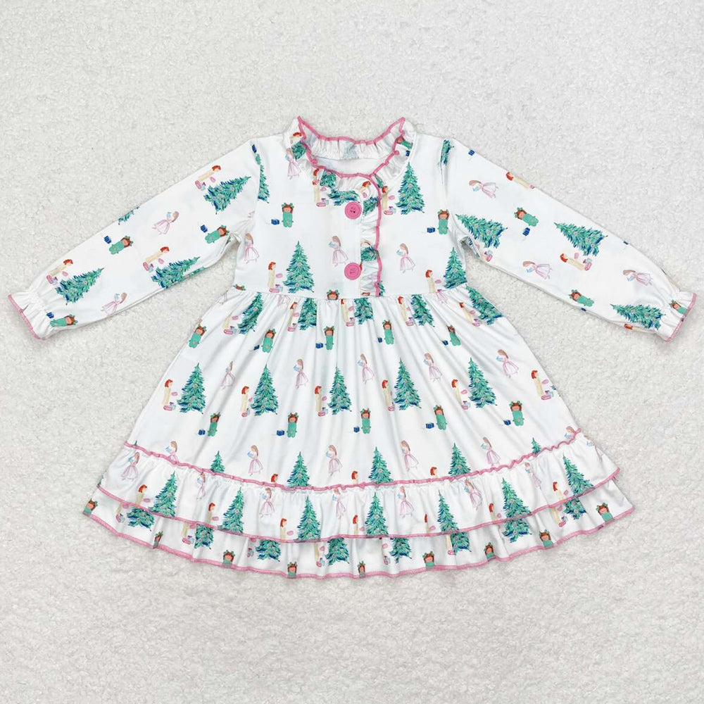 Baby Girls Dress Christmas Tree Gifts Knee Length Gown Dresses GLD0622