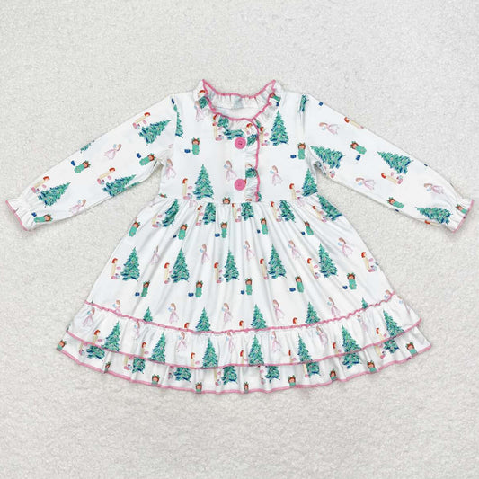 Baby Girls Dress Christmas Tree Gifts Knee Length Gown Dresses GLD0622