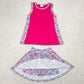 Baby Girls Clothes Pink Tunic Top Flowers Skorts Skirts Clothes Sets GSD1926 4.9
