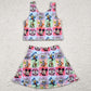 Baby Girls Clothes Sleeveless Cartoon Ducks Plaid Top Skort Yoga Sets GSD2333 4.22