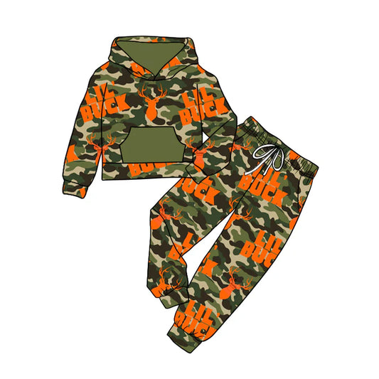 Baby Kids Clothes Camo Hooded Top Pants Clothes Sets Preorder Moq 5