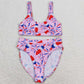 Adult Women Swimsuits Pink Popsicle 4th Of July Top Bottom Swimsuits Sets S0334