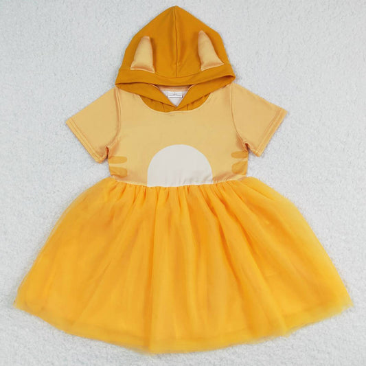 Baby Girls Dress Orange Dogs Tutu Knee Length Dresses GSD0998