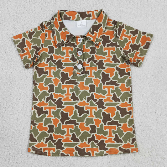 Baby Boys Clothes Short Sleeve Southern Camo T Team Button Polo Shirts Top BT1696