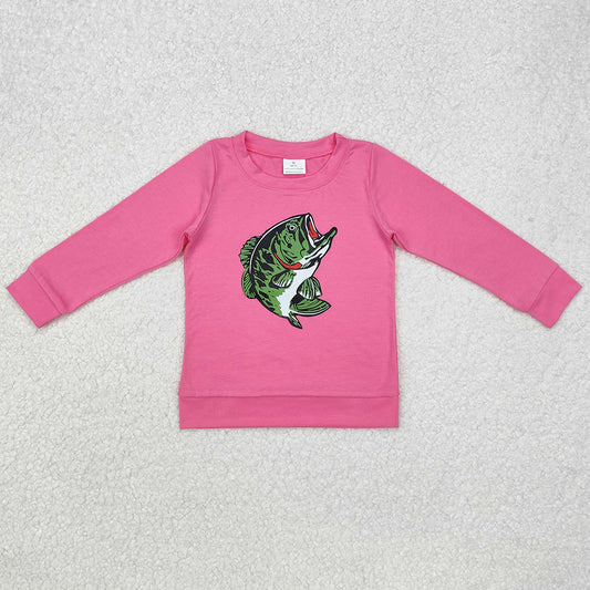 Baby Girls Clothes Tops Black Fishing Long Sleeve Tee Shirts Tops GT0870