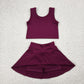 Baby Girls Dress Wine Vest Top Sports Skorts Clothes Sets GSD1981 4.22