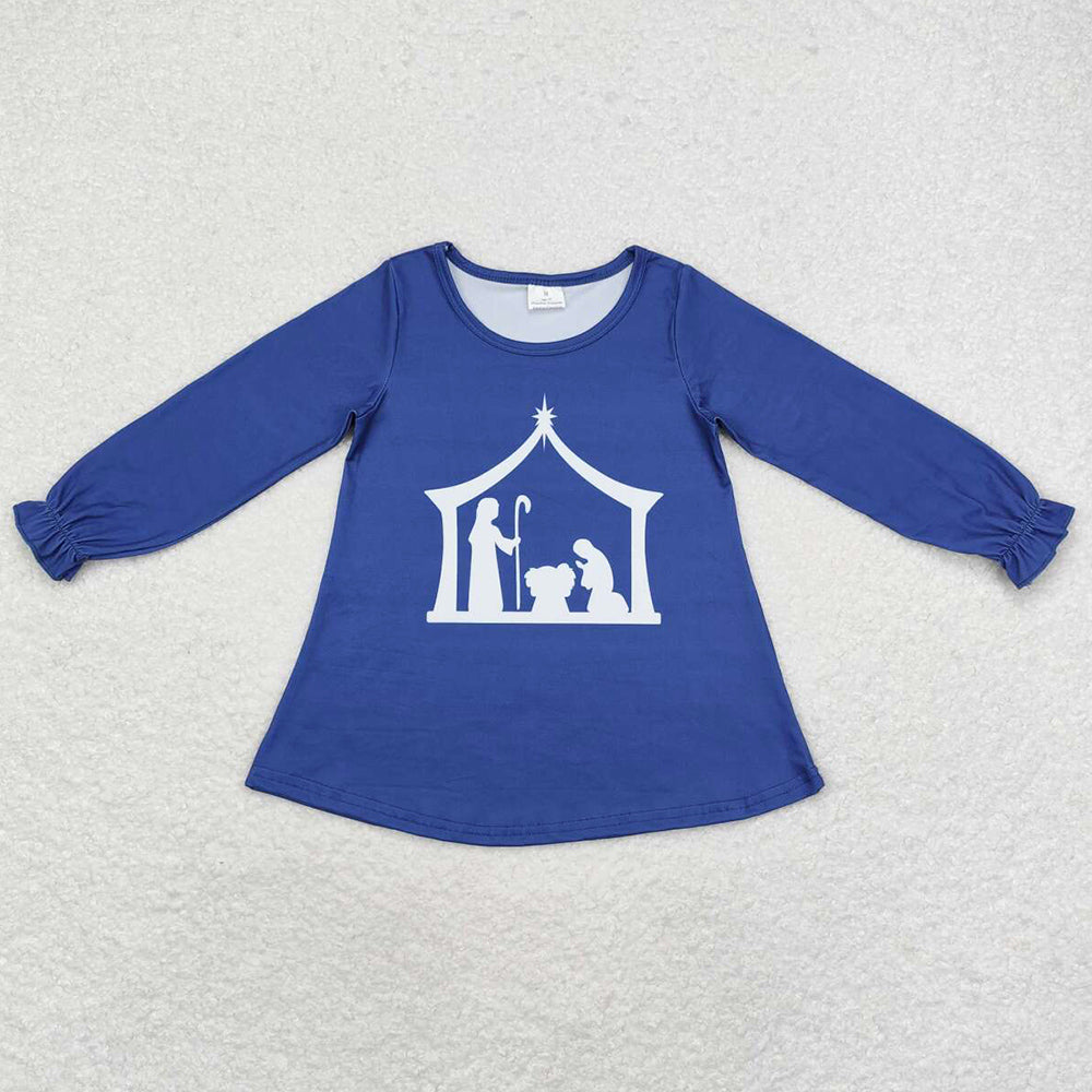 Baby Girls Tops Nativity Long Sleeve Tee Shirts Tops GT0642