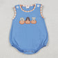 Baby Boys Rompers Embroidery Dogs Pumpkins Blue Sleeveless Fall Rompers SR3190 9.12