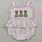 Baby Girls Clothes Embroidery Rabbits Strap Polka Dots Easter Ruffle Rompers SR3477