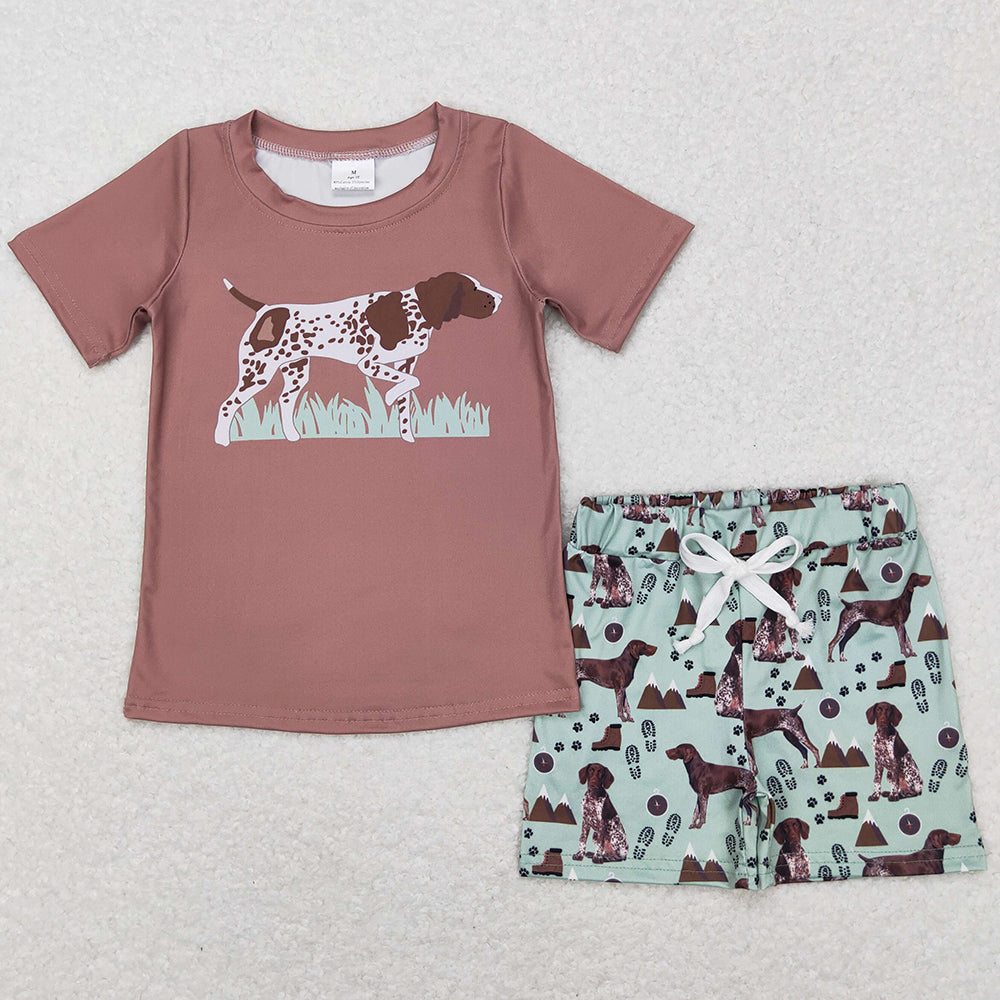 Baby Boys Clothes Dog Short Sleeve Top Shorts Sets BSSO0335