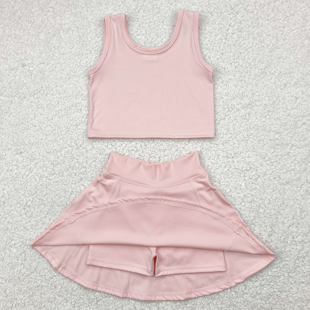 Baby Girls Clothes Pink Vest Top Sports Skorts Skirts Sets GSD1977 4.22