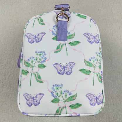Kids Children Girls Bags Lavender Ruffle Butterfly Floral Print Gym Duffle Bags BA0293 4.21