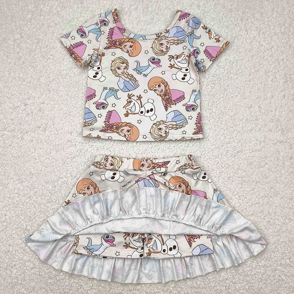 Baby Girls Clothes Cartoon Princess Top Skirts Sets GSD2358 4.10